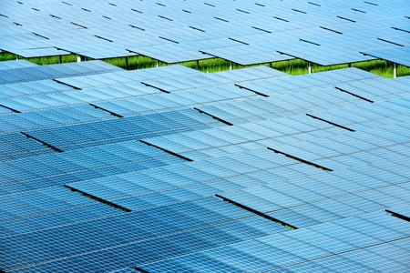 Solar power station top viewの写真素材