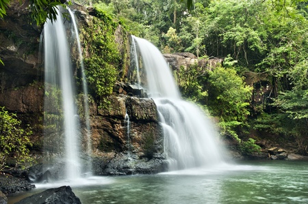 waterfall in thai national park  In the deep forest on mountain の写真素材