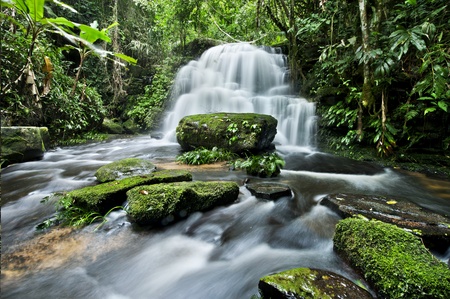 waterfall in thai national park  In the deep forest on mountain の写真素材