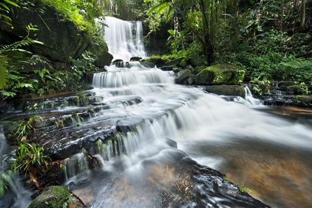 waterfall in thai national park  In the deep forest on mountain の写真素材