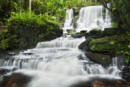 waterfall in thai national park  In the deep forest on mountain の写真素材