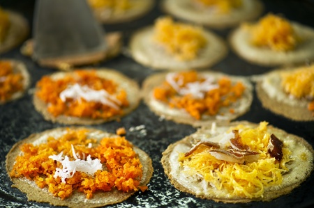 Old thai style of crispy pancakeの写真素材