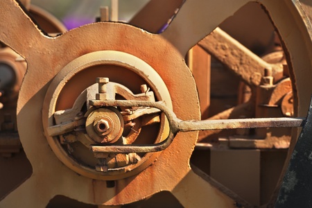 cog and gears from old mechineのeditorial素材