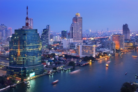 Bangkok city at twilightの写真素材