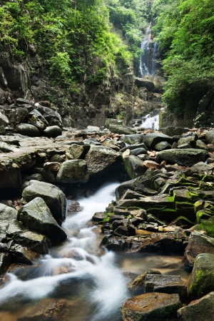 waterfall in  national park , Chanthaburi , thailandの写真素材