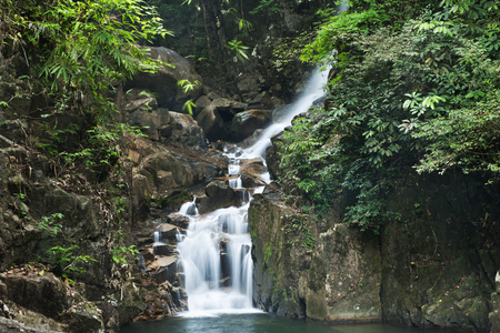 waterfall in  national park , Chanthaburi , thailandの写真素材