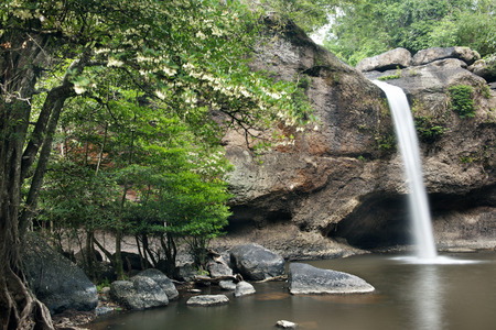 waterfall in  khaoyai national park , thailandの写真素材