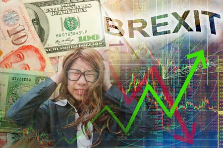 Brexit effect in stock marketの写真素材