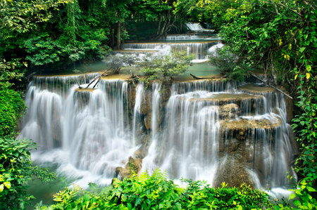 waterfall in national park , Kanchanaburi , thailand