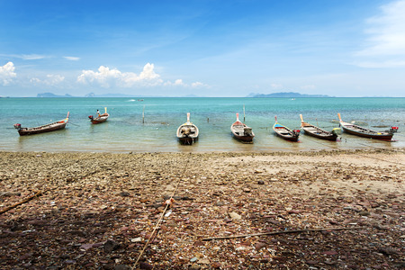 Many boat at neap timeの写真素材