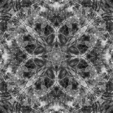 Patterned floor tiles made of marble in natureの写真素材