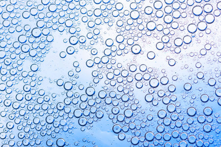 Water droplets on the glass floor