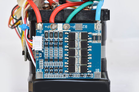 Electronic circuit parts, electronic waste with the white background.
