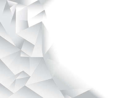 polygon pattern abstract background, white and grey theme, illustration, copy space for textのイラスト素材