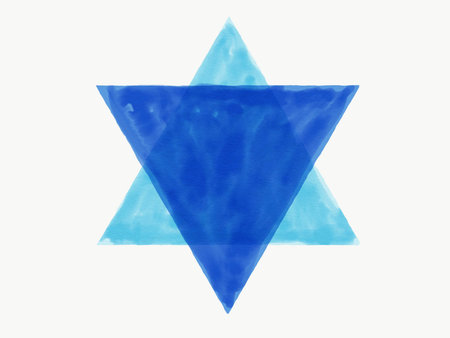 abstract hand draw pattern blue background logo isolate, illustration, watercolor paint style, digital artの写真素材