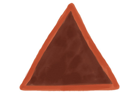 soft-color vintage pastel abstract watercolor triangle logo background isolate with colored (shades of brown color), illustrationの写真素材