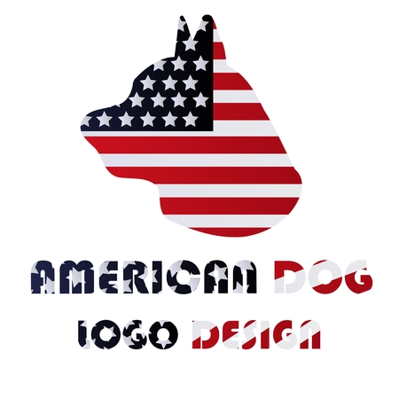 american dog logo vector design isolate on white background, illustrationのイラスト素材