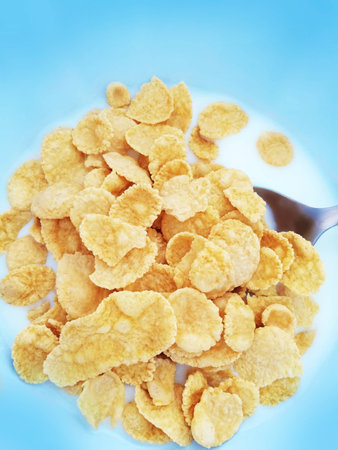 cornflakes with milk for breakfast