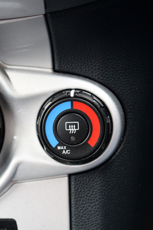 Air conditioner in the car is consis of cool and heat fuctionの写真素材