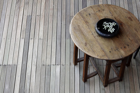 Wood brown table in interior idea