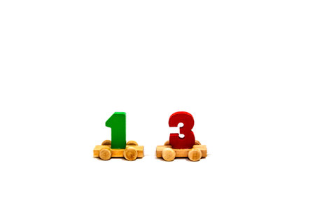 Colorful wooden toy unlucky number