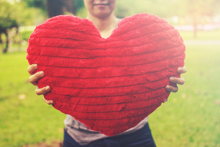 Encouragement red heart conceptの写真素材