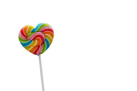 lollipop candies heart shapeの写真素材