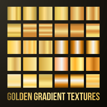 Vector set of gold gradients. Vector illustration.のイラスト素材