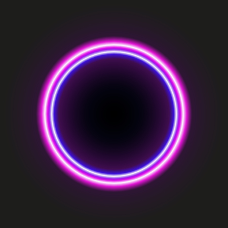 Neon abstract round circle. Vector illustrationのイラスト素材
