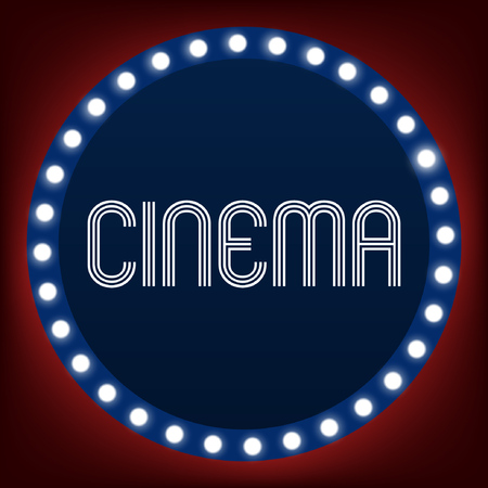 Cool retro cinema sign. EPS10 Vector illustrationのイラスト素材