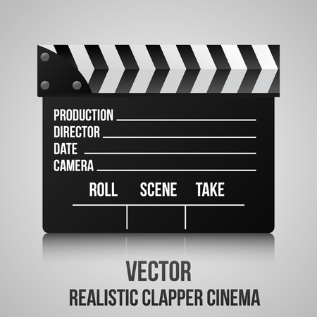 Realistic clapper cinema. Vector illustration.のイラスト素材