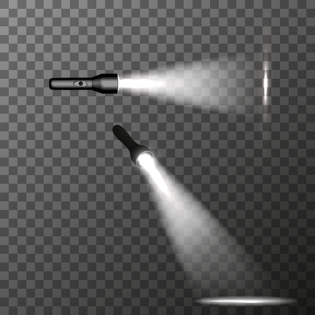 Set flashlight on a transparent backgroundのイラスト素材