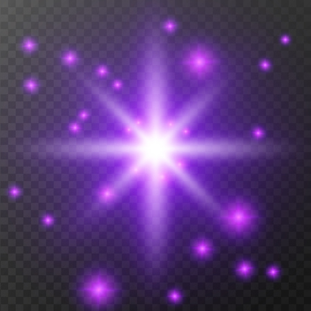 Glow light effect. Vector illustration. Christmas flash. dustのイラスト素材