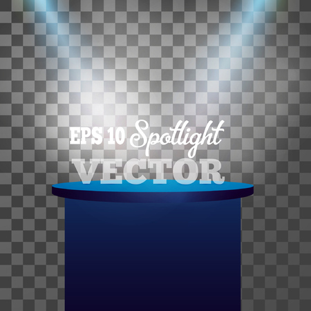 Vector spotlight blue light effect transparent presentationのイラスト素材