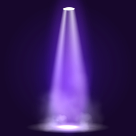 Round podium illuminated by spotlights. Vector Image.のイラスト素材