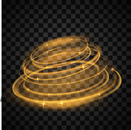 gold circle light effect. Vector illustrationのイラスト素材