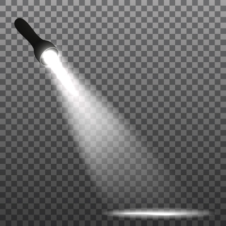 flashlight on a transparent background. Vector illustration.のイラスト素材