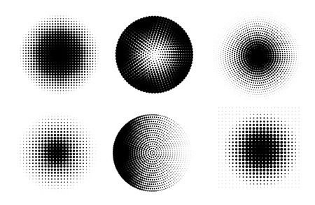 Vector halftone circles design elements. vector illustration.のイラスト素材