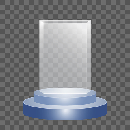 Glass trophy award on transparent background. vector illustration.のイラスト素材