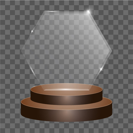 Glass trophy award on transparent background. vector illustration.のイラスト素材