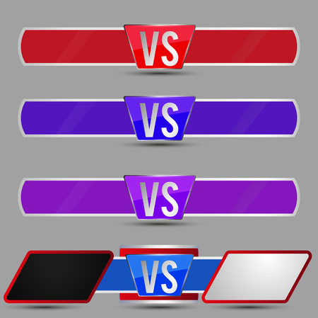 Versus 3D Logo. Set VS Vector Letters Illustration.のイラスト素材