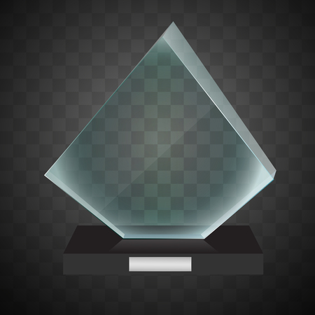 Glass shining trophy isolated on transparent background. Vector illustration.のイラスト素材