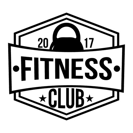 Fitness club logo types templates in vintage styles.  workout sport club. Vector illustration.のイラスト素材