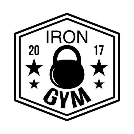 Fitness club logo types templates in vintage styles.  workout sport club. Vector illustration.のイラスト素材
