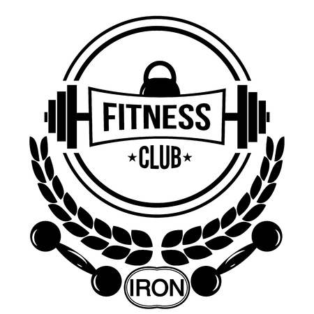 Fitness club logo types templates in vintage styles.  workout sport club. Vector illustration.のイラスト素材