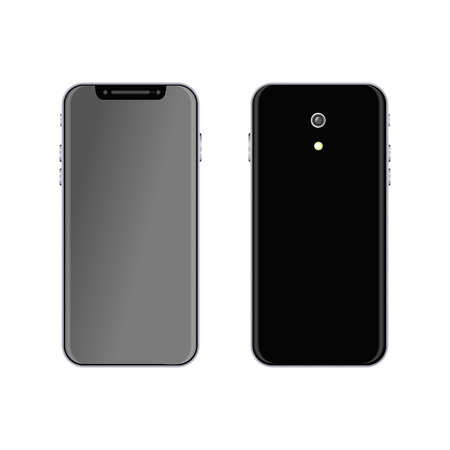 Realistic mobiles phones. smartphone, mobile phone isolated on white backgroundのイラスト素材