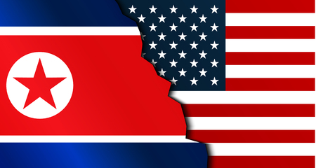 US and North Korea flag.のイラスト素材