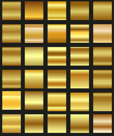 Set of golden gradient templates collectionのイラスト素材