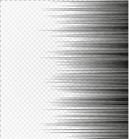 Comic Book Design Element Speed Lines Explosion Manga cartoon on transparent background. Vector Illustrationのイラスト素材