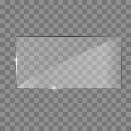 Glass plate frame. Isolated on transparent background. Vector illustrationのイラスト素材